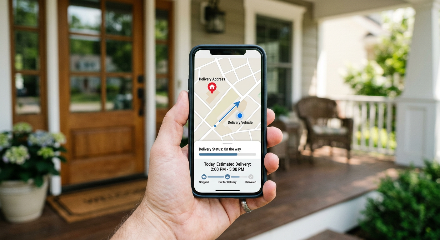 FedEx mobile app showing delivery window