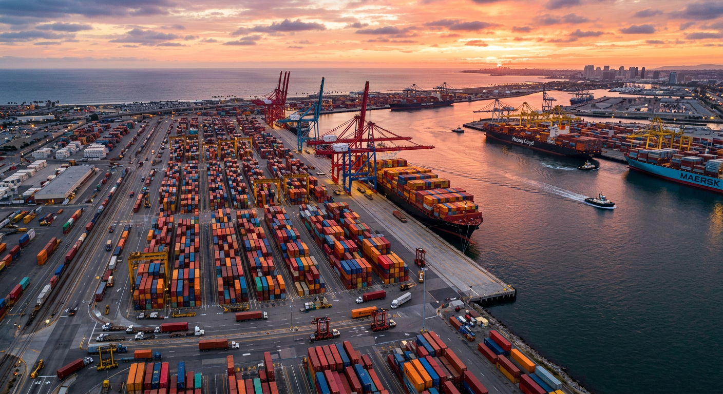 Shipping containers at port